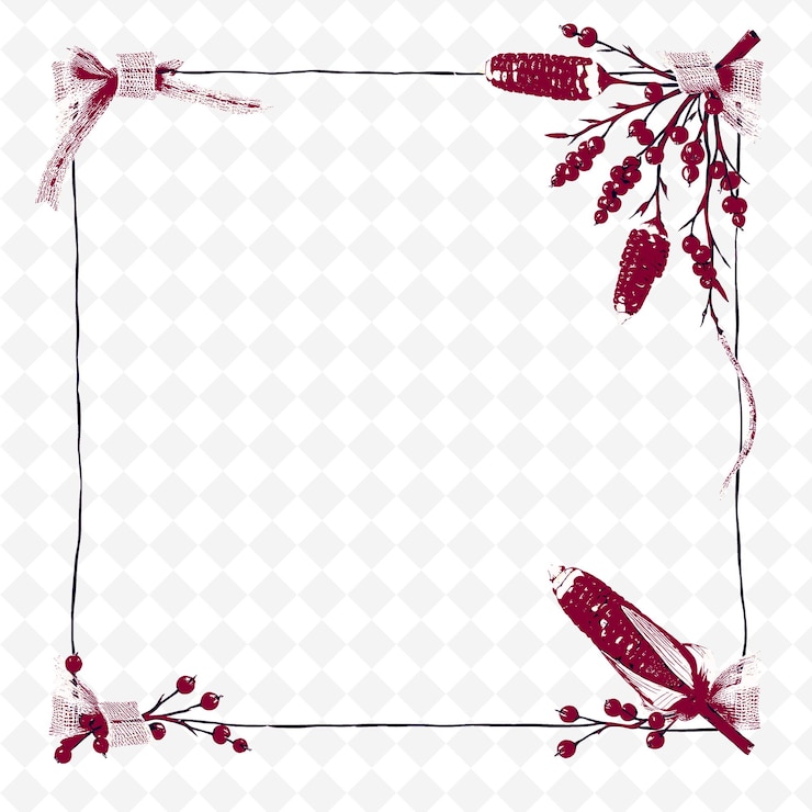 PSD frame vettoriale con nastri di burlap testurati colorato ind png ispirato decorazione del ringraziamento