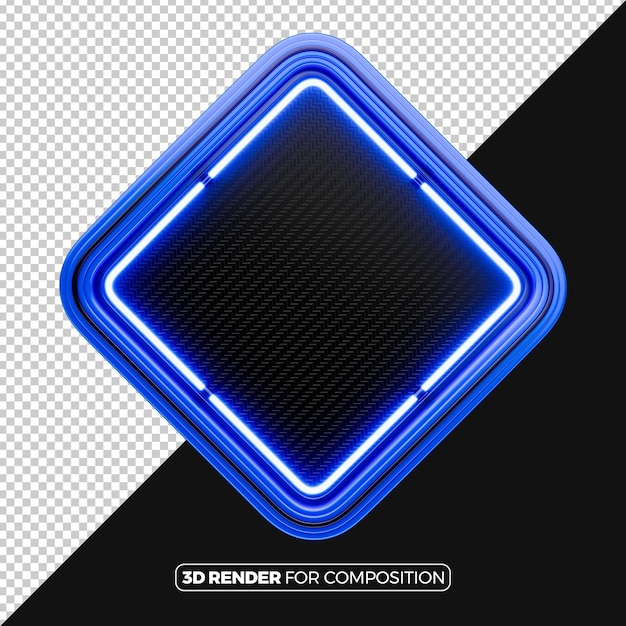 Frame with neon blue for composition
