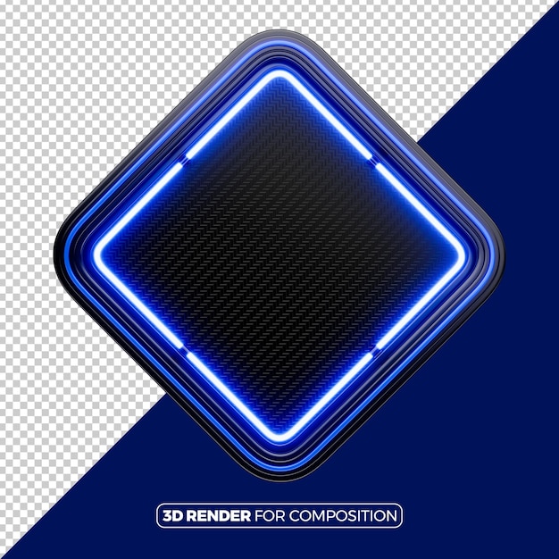 Frame with neon blue for composition