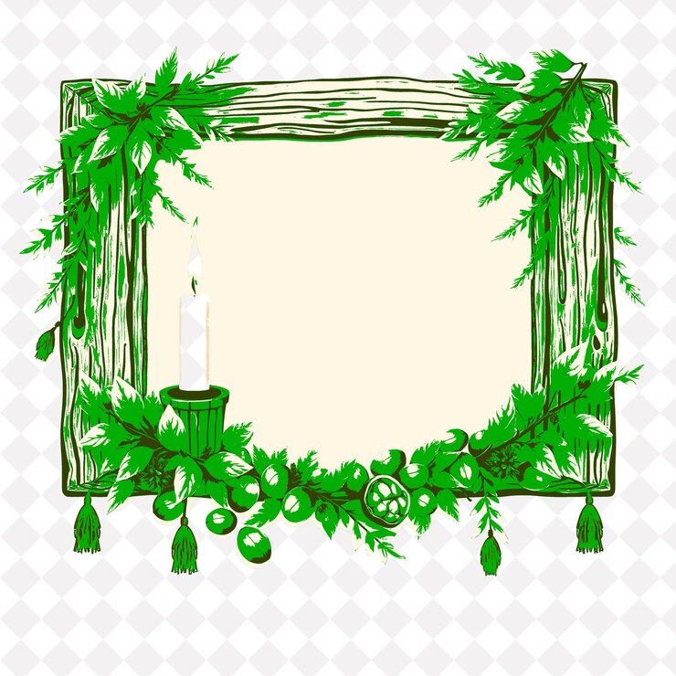 PSD frame with weathered wood candlesticks lush gre png inspired natural frame designs