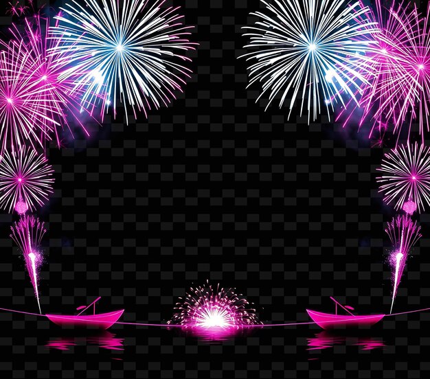 FrameA_Chain_of_Firecrackers_Rapidly_Bursts_at_the_Bottom_Neon_Boats_With_Glowing_Oars_Float_Alon