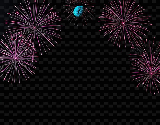 FrameCircular_Firecracker_Explosiones_Crear_Bursts_at_the_Corners_Neon_Turbans_Rest_at_The_Top_Gl