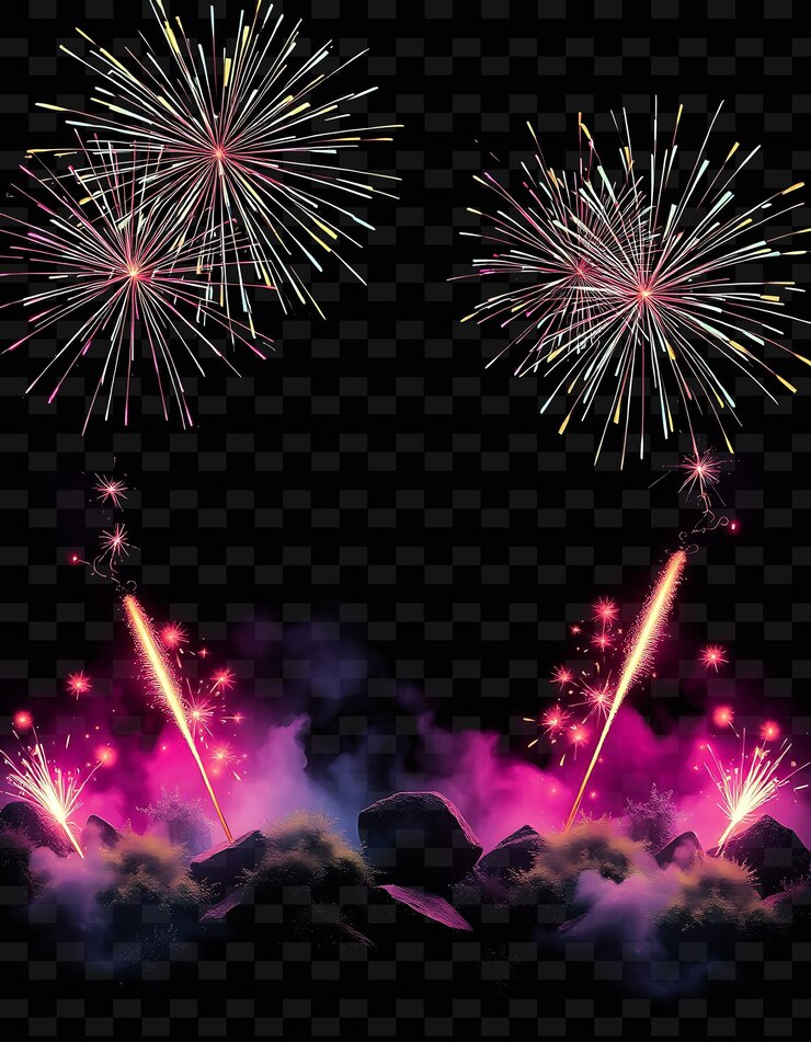 PSD framecrackling_firecrackers_burst_along_the_edges_casting_glowing_sparks_neon_moss_and_growing_st
