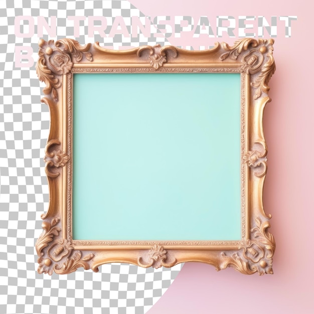 PSD a framed picture of a mirror with a blue background with a place for a text  happy birthday