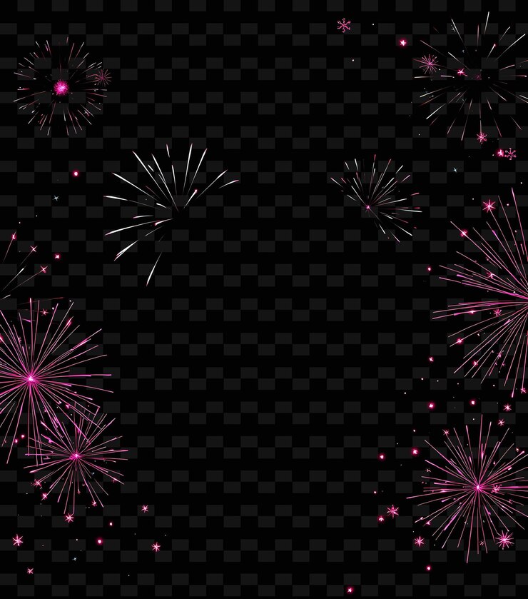 PSD frameerupting_firecrackers_create_a_blazing_halo_highlighting_the_edges_neon_snowflakes_drift_and