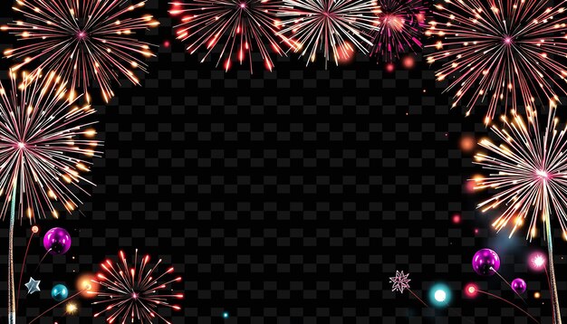 FrameExplosive_Firecrackers_Burst_in_Rhythmic_Patterns_Illuminating_the_Borders_Neon_Candy_Shapes Il s'agit d'une pièce d'art qui a été conçue à l'époque.