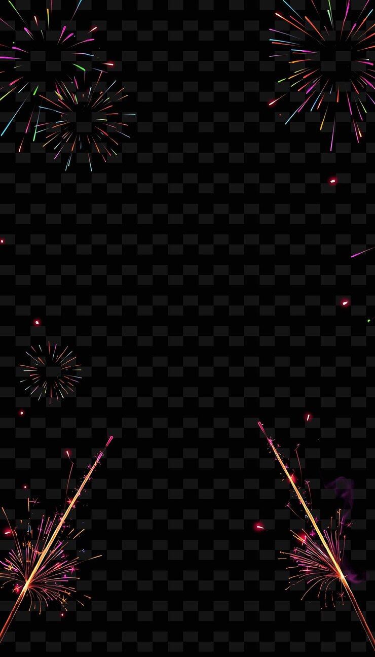PSD framefirecracker_trails_race_around_the_edges_creating_a_dotted_line_neon_incense_sticks_flicker_