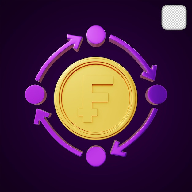 Franc-Forschungsfinanzierung 3D-Illustration