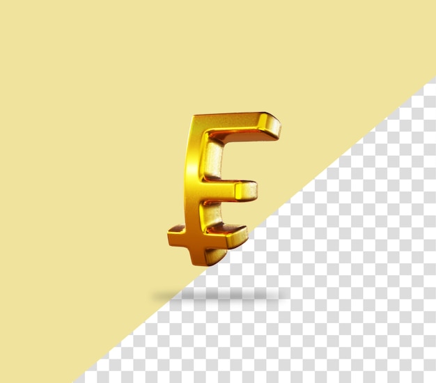 PSD frança assina ícone dourado de renderização em 3d