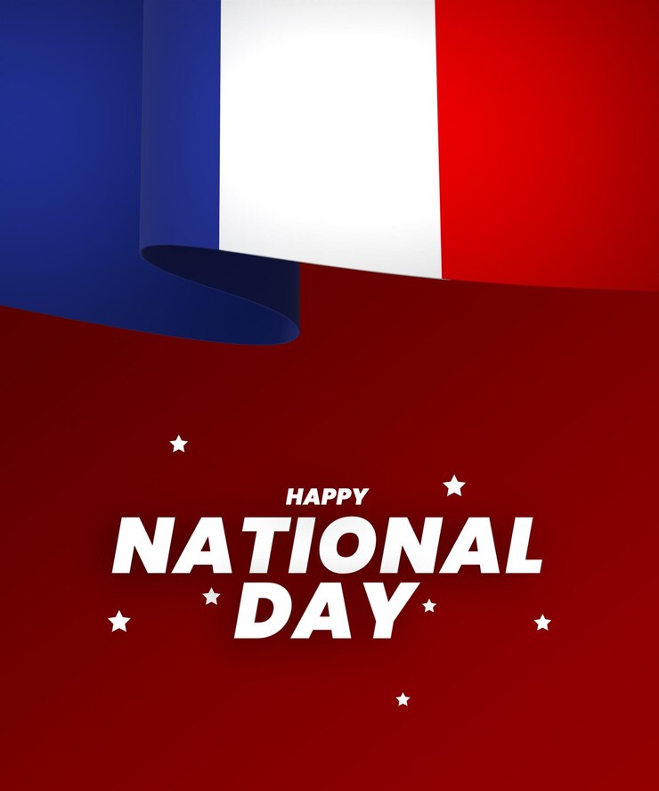 France flag element design national independence day banner ribbon psd
