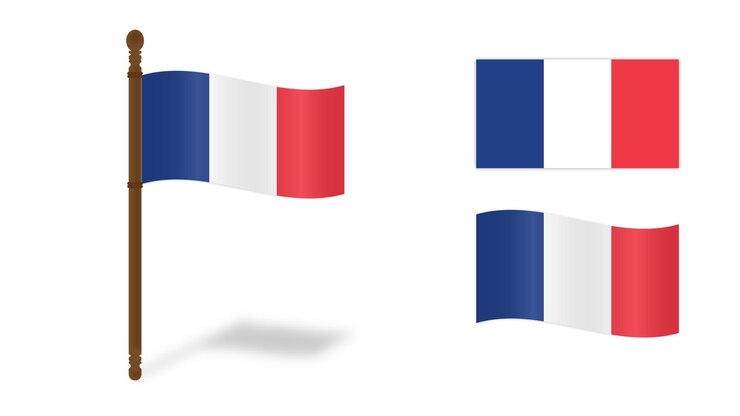 PSD france national flag isolated on white background