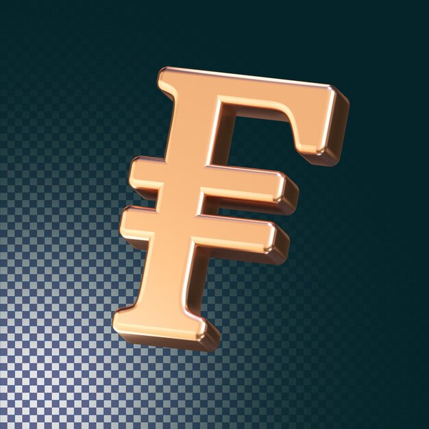 Franco icono 3d prestados concepto aislado con efecto metálico dorado brillante