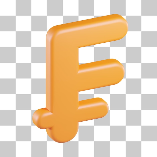 franco, moneda, símbolo, 3d, icono