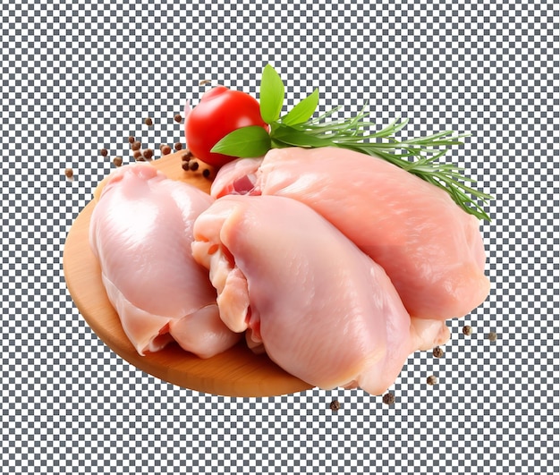 Frango cru limpo e fresco isolado em fundo transparente