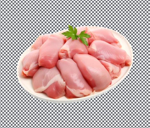 Frango fresco e cru isolado sobre um fundo transparente