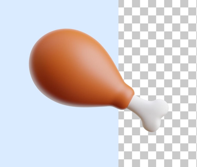 PSD frango frito ícone 3d