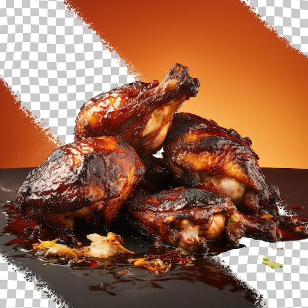 Frango grelhado e assado em fundo transparente