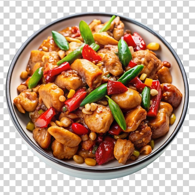 PSD frango kung pao isolado em fundo transparente