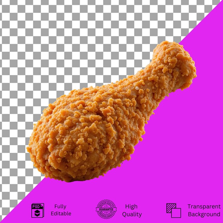 PSD franja de pollo frito crispy popeyes con recubrimiento dorado texturizado