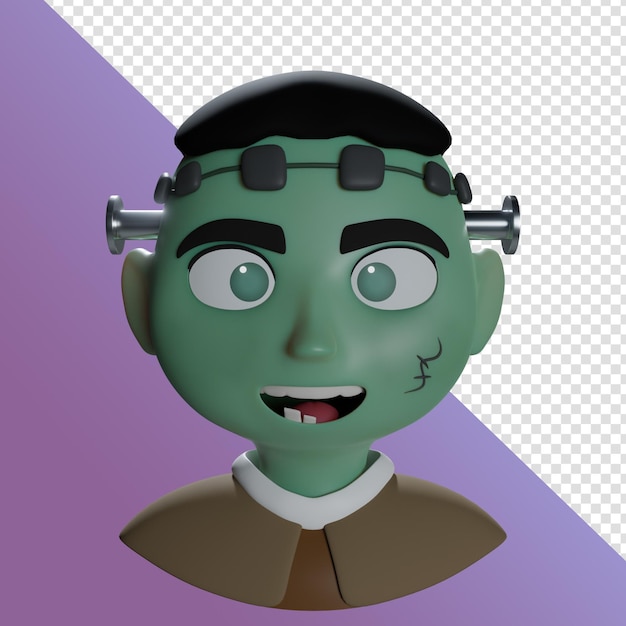 Frankenstein hombre 3d dibujos animados avatar retrato