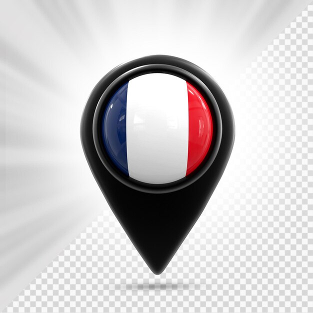 PSD frankreich flagge pin karte 3d