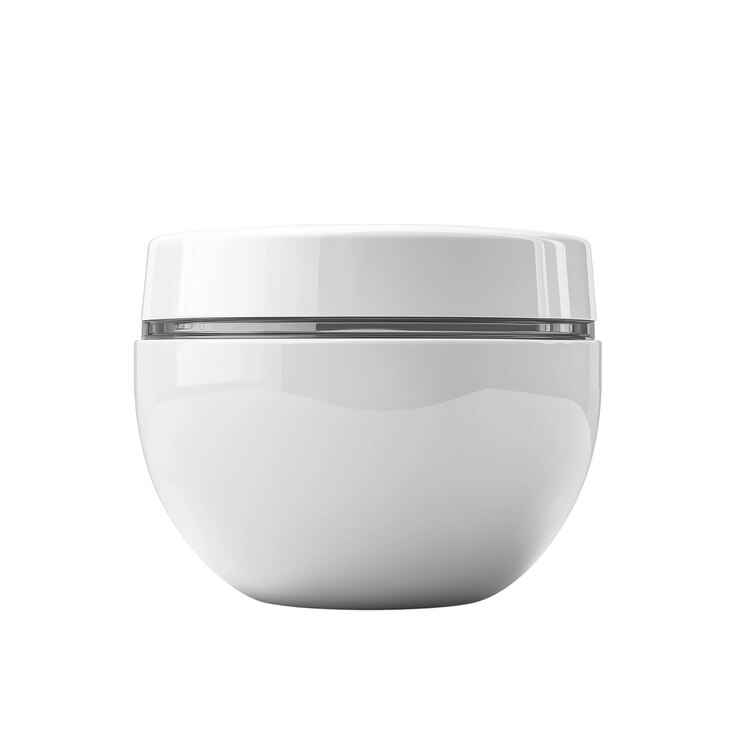 PSD frasco de creme cosmético branco