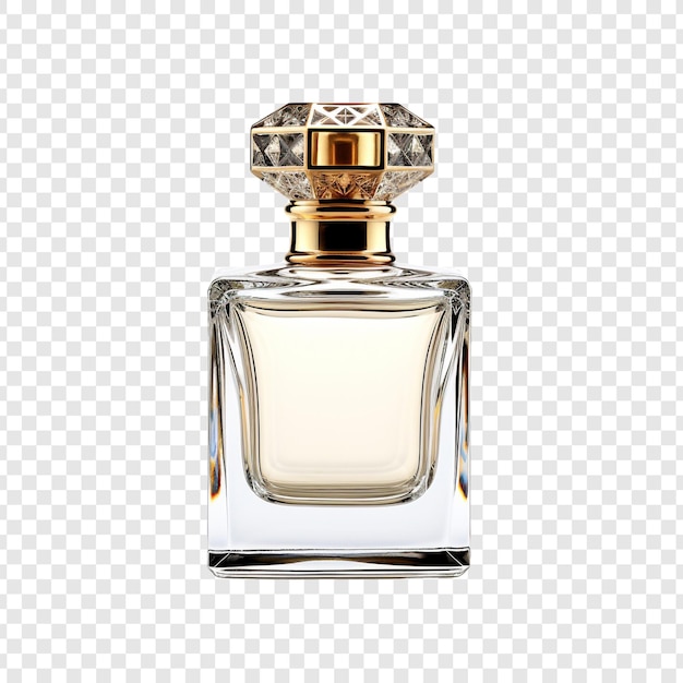 Frasco de perfume isolado em fundo transparente