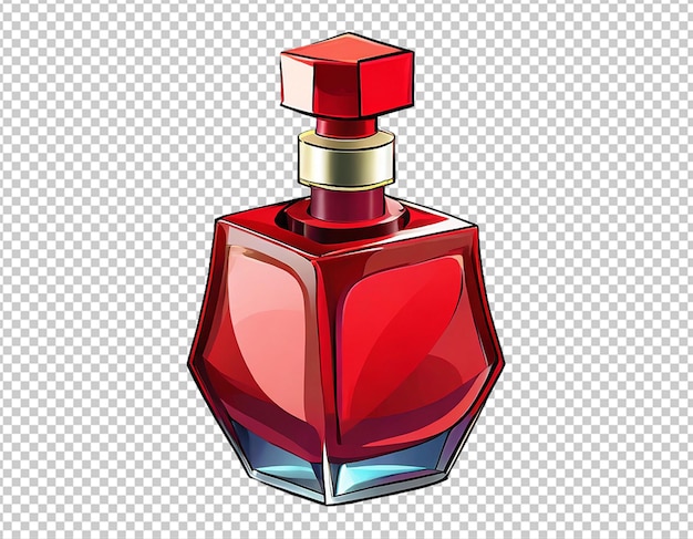 Frasco de perfume vermelho de 3d