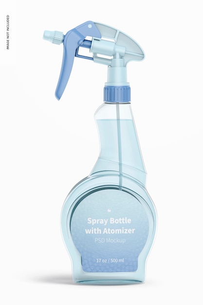 PSD frasco de spray com modelo de atomizador, vista frontal