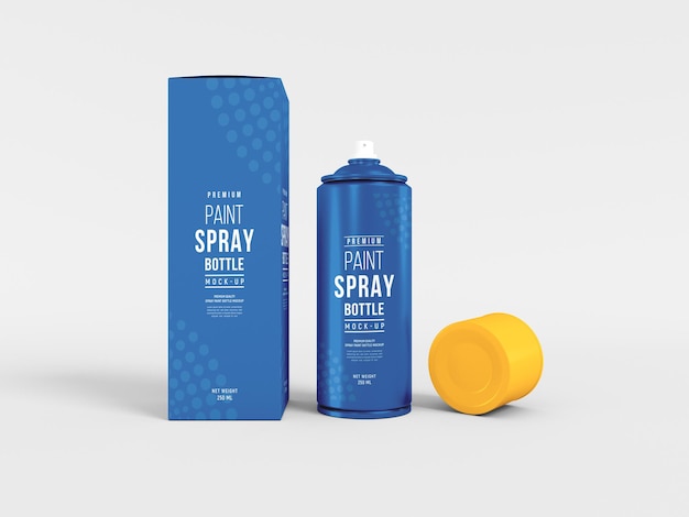 Frasco de spray cosmético com maquete de caixa