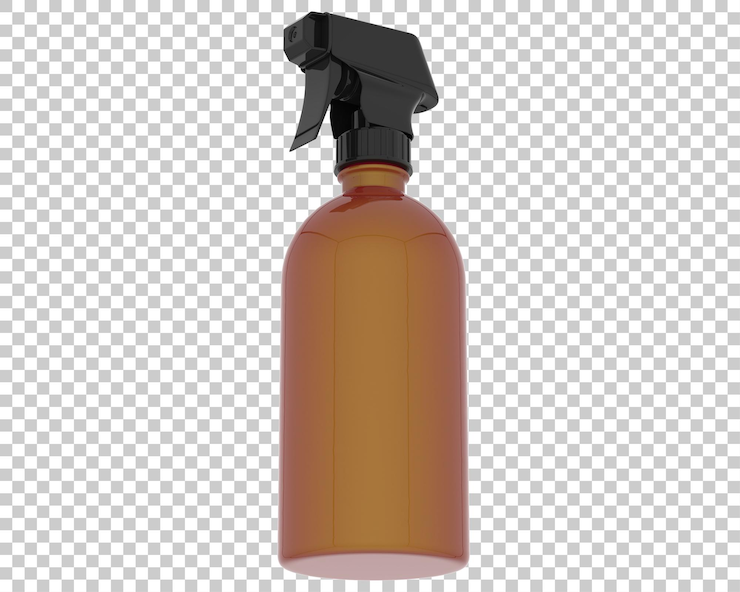 PSD frasco de spray na ilustração de renderização 3d de fundo transparente