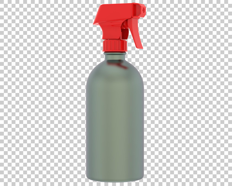 PSD frasco de spray na ilustração de renderização 3d de fundo transparente