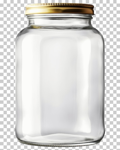 Frasco de vidro vazio isolado em fundo transparente png psd