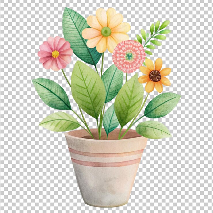 PSD el frasco de flores png