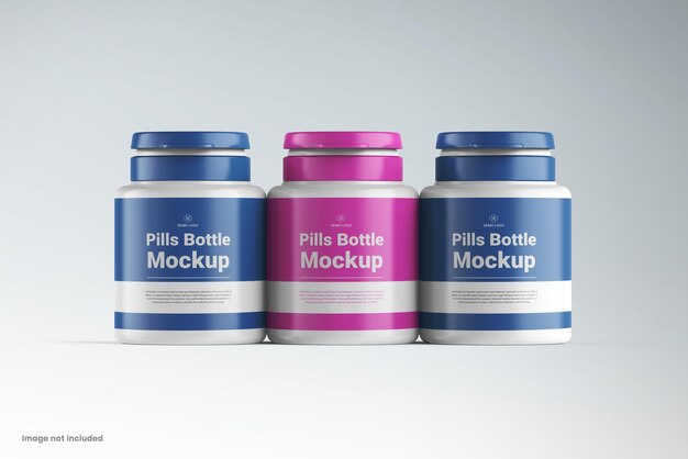 Frasco fosco de alta qualidade e jarro PSD Mockup para design de embalagem farmacêutica