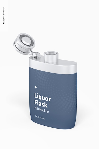 Frasco de licor con maqueta de envoltura de plástico
