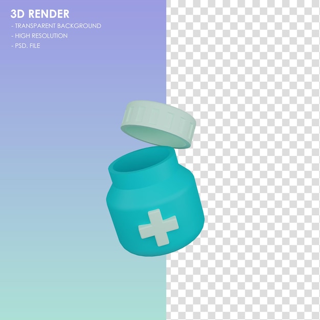 frasco de medicina icono 3d