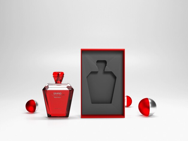 Frasco de perfume con maqueta de logo