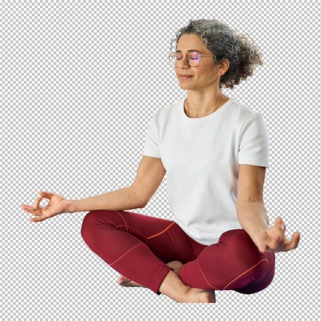 Frau in Lotusposition meditiert