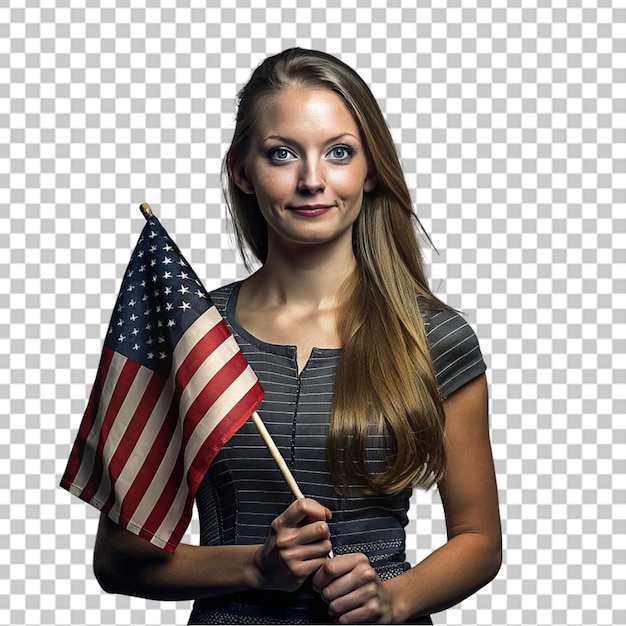 Frau mit usa-flagge