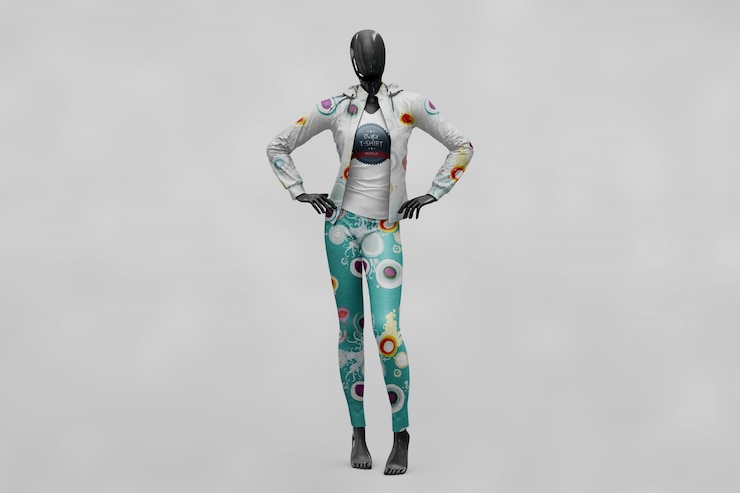 PSD frau sport kleidung mock up