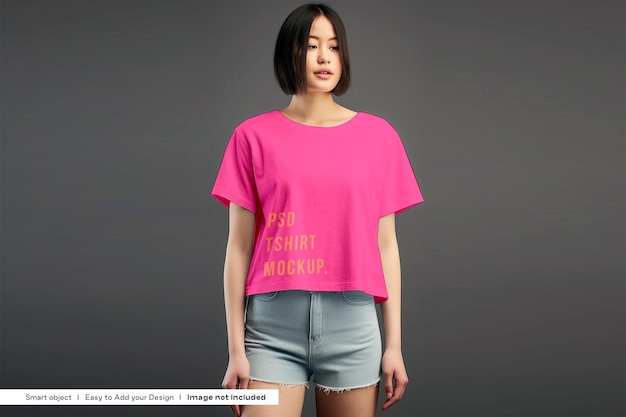 Frauen Crop Top PSD Mockup