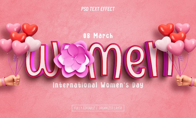 Frauentag Texteffekt PSD Frauentag Texteffekt Premium PSD