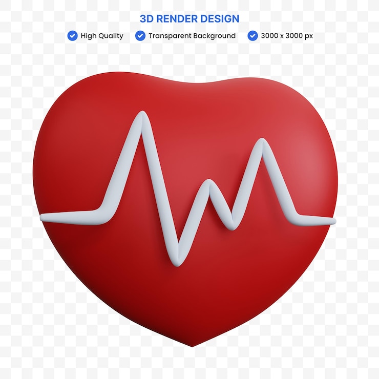 PSD frecuencia cardíaca de renderizado 3d aislada