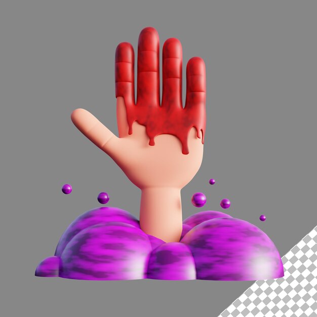 Free PSD 3d Bloody hands
