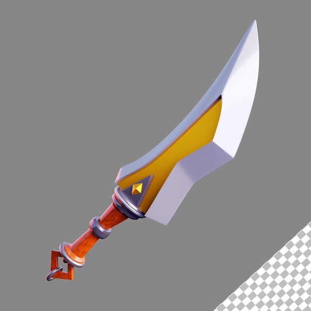 Free PSD 3D gioco di spada icona di risorsa isolata illustrazione di rendering 3D