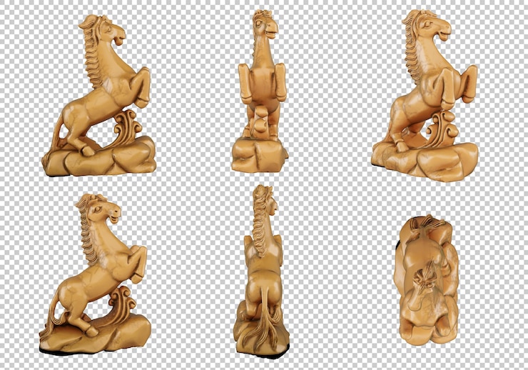 PSD free psd 3d model of horse in 12 zodiac animals on transparent background