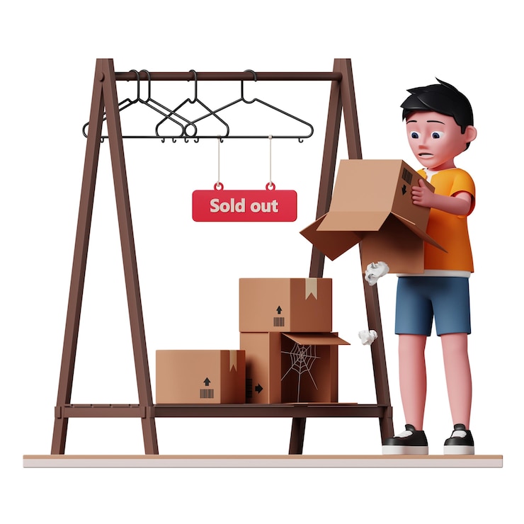 PSD free psd 3d sad man because of product sold out
