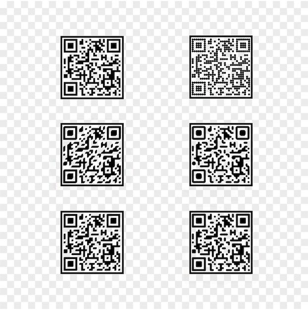 Free PSD 6type transparent QR code design