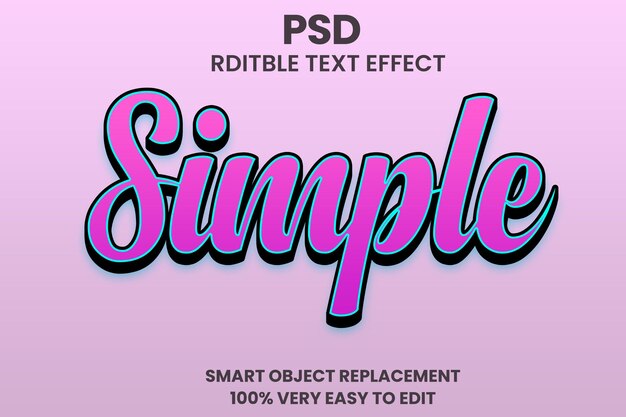 Free PSD buen efecto de texto 3D editable